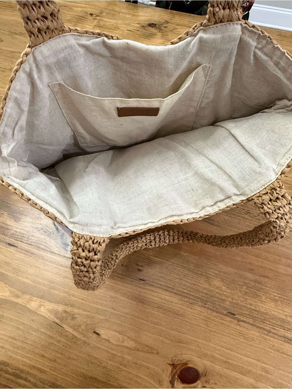 J. Jill Woven Crochet Raffia Lined Shoulder Bag - Picture 4 of 7